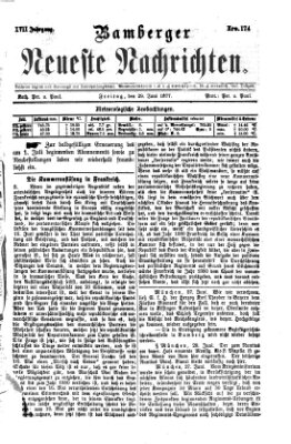 Bamberger neueste Nachrichten Freitag 29. Juni 1877