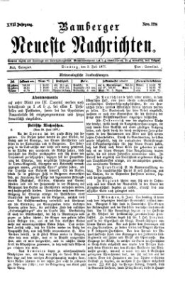 Bamberger neueste Nachrichten Dienstag 3. Juli 1877