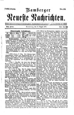 Bamberger neueste Nachrichten Samstag 18. August 1877