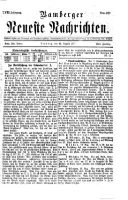 Bamberger neueste Nachrichten Dienstag 21. August 1877