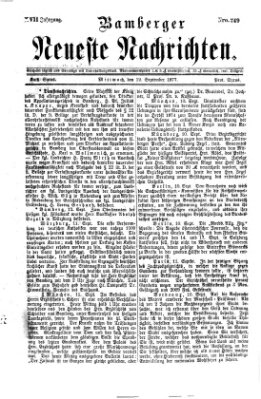Bamberger neueste Nachrichten Mittwoch 12. September 1877