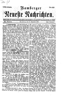 Bamberger neueste Nachrichten Samstag 15. September 1877