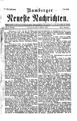 Bamberger neueste Nachrichten Dienstag 9. Oktober 1877