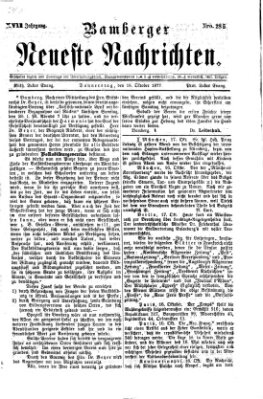 Bamberger neueste Nachrichten Donnerstag 18. Oktober 1877