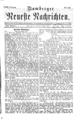 Bamberger neueste Nachrichten Mittwoch 24. Oktober 1877