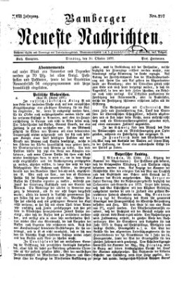 Bamberger neueste Nachrichten Dienstag 30. Oktober 1877