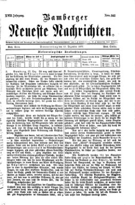 Bamberger neueste Nachrichten Donnerstag 13. Dezember 1877