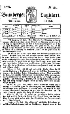 Bamberger Tagblatt Mittwoch 18. Juli 1877
