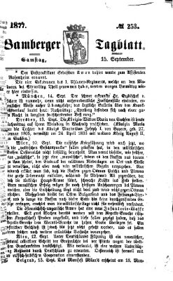Bamberger Tagblatt Samstag 15. September 1877