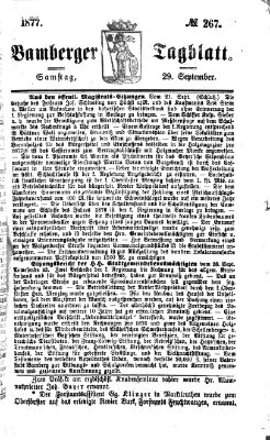 Bamberger Tagblatt Samstag 29. September 1877