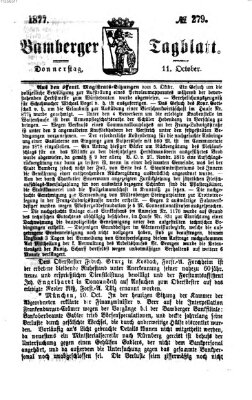 Bamberger Tagblatt Donnerstag 11. Oktober 1877