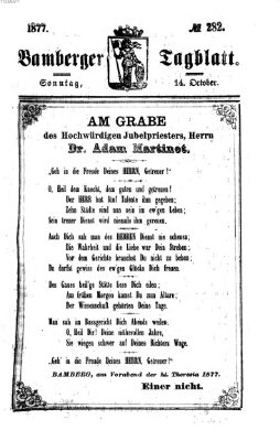Bamberger Tagblatt Sonntag 14. Oktober 1877