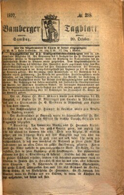 Bamberger Tagblatt Samstag 20. Oktober 1877