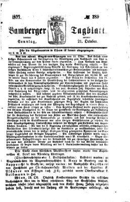 Bamberger Tagblatt Sonntag 21. Oktober 1877