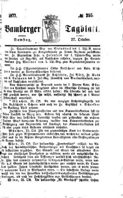 Bamberger Tagblatt Samstag 27. Oktober 1877