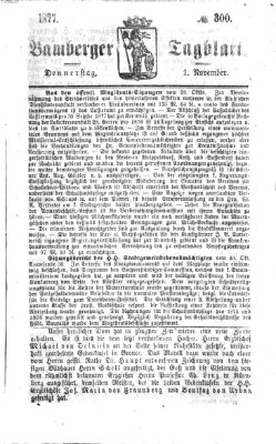 Bamberger Tagblatt Donnerstag 1. November 1877