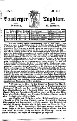 Bamberger Tagblatt Montag 12. November 1877