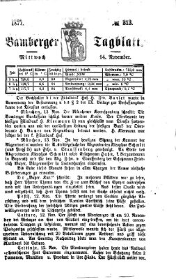 Bamberger Tagblatt Mittwoch 14. November 1877