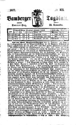 Bamberger Tagblatt Donnerstag 22. November 1877