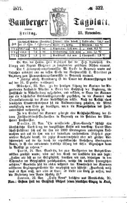 Bamberger Tagblatt Freitag 23. November 1877