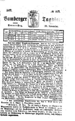 Bamberger Tagblatt Donnerstag 29. November 1877