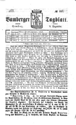 Bamberger Tagblatt Samstag 8. Dezember 1877