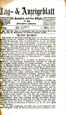 Tag- und Anzeigeblatt für Kempten und das Allgäu Sonntag 4. März 1877