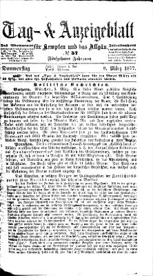 Tag- und Anzeigeblatt für Kempten und das Allgäu Donnerstag 8. März 1877