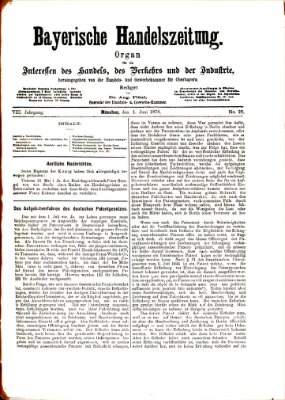 Bayerische Handelszeitung Samstag 1. Juni 1878