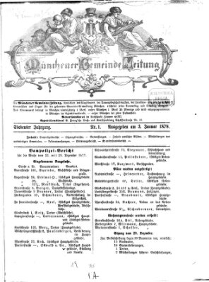 Münchener Gemeinde-Zeitung Donnerstag 3. Januar 1878