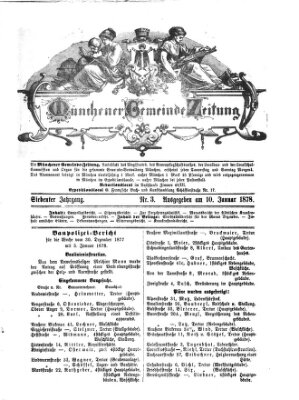 Münchener Gemeinde-Zeitung Donnerstag 10. Januar 1878