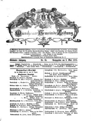 Münchener Gemeinde-Zeitung Donnerstag 2. Mai 1878
