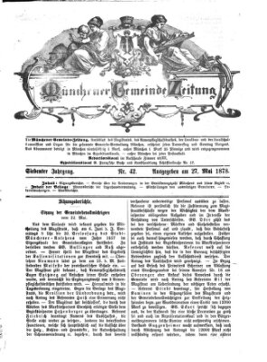 Münchener Gemeinde-Zeitung Montag 27. Mai 1878