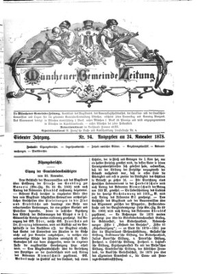 Münchener Gemeinde-Zeitung Sonntag 24. November 1878