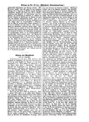 Münchener Gemeinde-Zeitung Sonntag 1. Dezember 1878