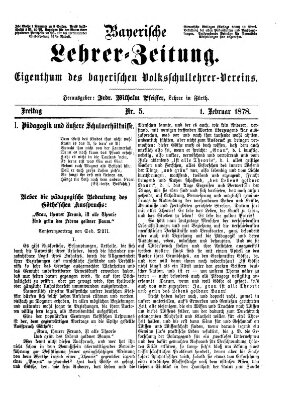 Bayerische Lehrerzeitung Freitag 1. Februar 1878