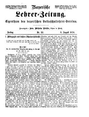 Bayerische Lehrerzeitung Freitag 9. August 1878