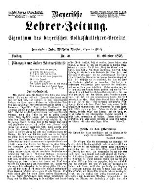 Bayerische Lehrerzeitung Freitag 11. Oktober 1878