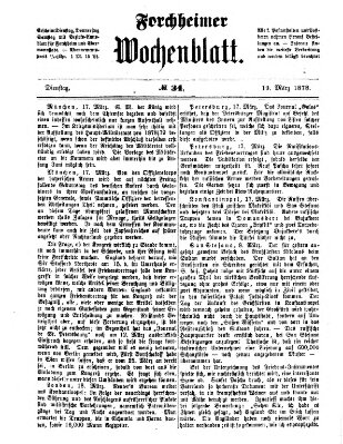 Amtsblatt für die Königlichen Bezirksämter Forchheim und Ebermannstadt sowie für die Königliche Stadt Forchheim Dienstag 19. März 1878