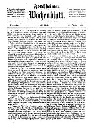 Amtsblatt für die Königlichen Bezirksämter Forchheim und Ebermannstadt sowie für die Königliche Stadt Forchheim Donnerstag 10. Oktober 1878