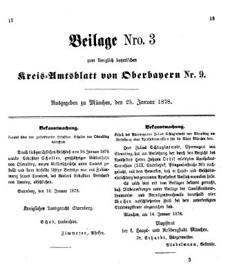 Königlich-bayerisches Kreis-Amtsblatt von Oberbayern (Münchner Intelligenzblatt) Freitag 25. Januar 1878