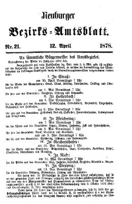 Neuburger Bezirks-Amtsblatt Freitag 12. April 1878