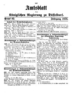 Amtsblatt für den Regierungsbezirk Düsseldorf Samstag 22. Juni 1878