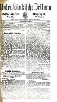 Unterfränkische Zeitung und Schweinfurter Anzeiger (Schweinfurter Anzeiger) Dienstag 15. Januar 1878