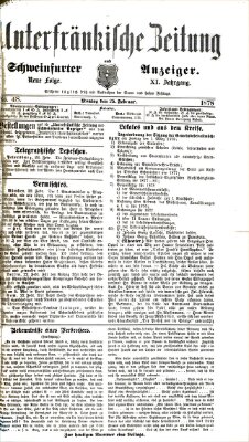 Unterfränkische Zeitung und Schweinfurter Anzeiger (Schweinfurter Anzeiger) Montag 25. Februar 1878