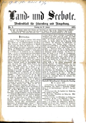 Land- und Seebote Sonntag 20. Januar 1878
