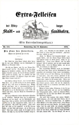 Extra-Felleisen (Würzburger Stadt- und Landbote) Donnerstag 19. September 1878