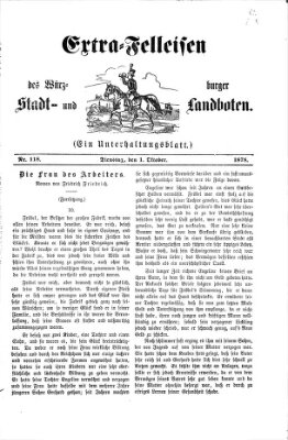 Extra-Felleisen (Würzburger Stadt- und Landbote) Dienstag 1. Oktober 1878