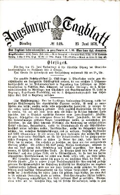 Augsburger Tagblatt Dienstag 25. Juni 1878