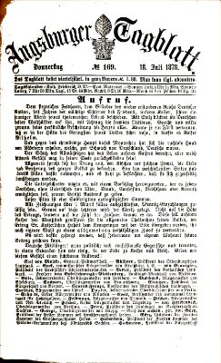 Augsburger Tagblatt Donnerstag 18. Juli 1878